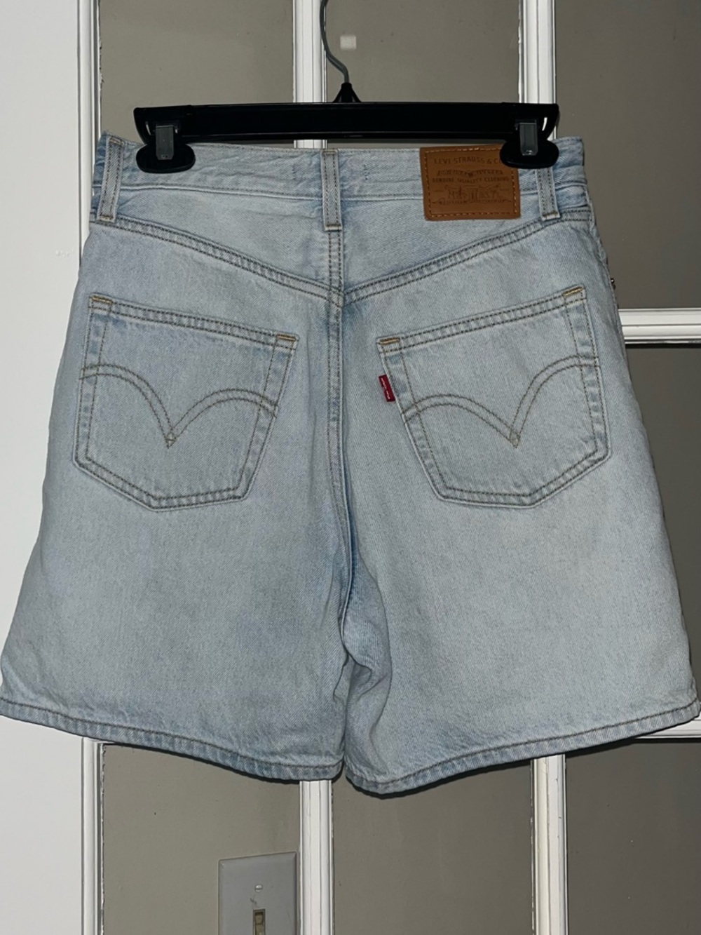 Levi's Pleated Ribcage Pleated Light Wash Denim Shorts - Light Blue